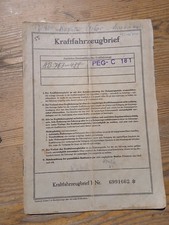 Fahrzeugbrief KFZ Brief 1955