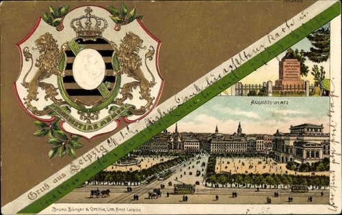 Präge wappen litho leipzig - präge,