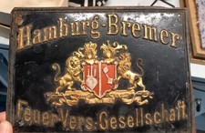 Blechschild, Hamburg, Bremer Feuerversicherungs Gesellschaft, Versicherung 