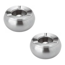 Edelstahl Windaschenbecher XL 2er Set, modern, winddicht, spülmaschinenfest