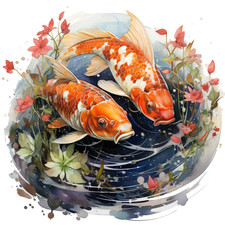 10x car sticker koi fish