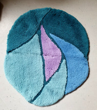 Vorleger Für Bad Grün Töne Lila Oval L64 B54 Cm Hoch Flor Ausstattung Teppich