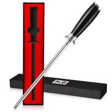 TURWHO 9-Zoll Diamant Schärfstab Wetzstahl Küchenmesser Wetzstab Messerschärfer