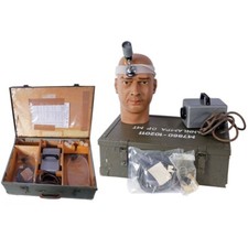 Armee Transportkoffer Holz mit Inhalt Kiste Truhe Werkzeug Koffer Medizin Lampe