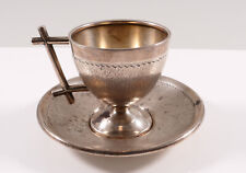 Tasse und Untertasse Silber 800 Wilhelm Binder fein ziseliert Blumen Monogramm R