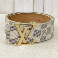 LOUIS VUITTON Damier Azur Gürtel Ceinture LV Initialen 85/34 M9609...