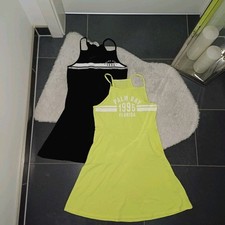 Neu Set sommer kleid 146 152 H&M trägerkleid gelb schwarz ausgestellt TopZustand