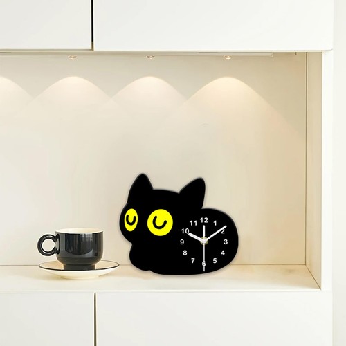 Tischuhr mit schwarzer - tischuhr, katze
