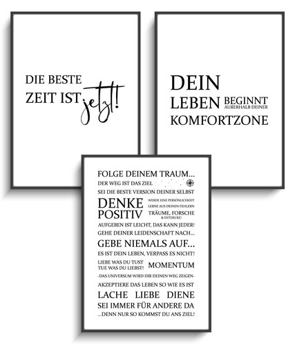 Sprüche poster plakat - poster, 3er