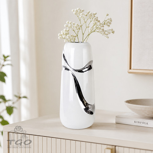 Gilde vase weiß silber - gilde,