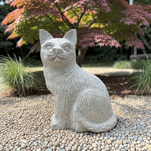 Granit katze steinfigur - katze,