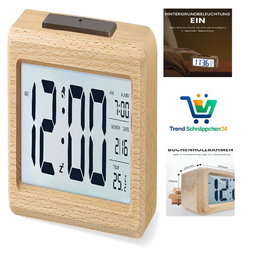Digital wecker holz - wecker, tischuhr