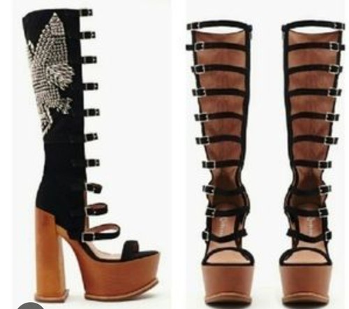 Plateau high heels stiefel - plateau,
