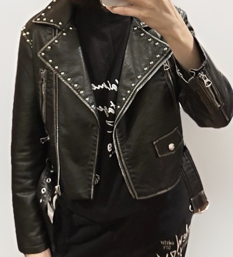 Lederjacke bikerjacke mit - bikerjacke,