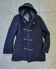 GLOVERALL Duffle Coat Navy Real Horn 100% Wolle MADE IN ENGLAND Größe M