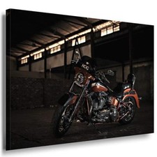 Harley Davidson Leinwandbild AK Art Bilder Mehrfarbig Wandbild TOP AUTO XXL 