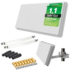 Sat Flachantenne H30D2+ mit Fensterhalterung Digital Twin Sat Anlage für 2 TV