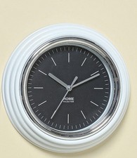 Uhr Wanduhr Bad Badezimmer Badezimmeruhr Baduhr modern Design weiss Kunststoff 