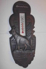 Omas Nonnenfelsen Thermometer Holz mit Deko und zweierlei Anzeige