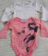 Baby Body. 2x Langarm, Gr 68 Mädchen, Baumwolle, weiss, pink. Sehr guter Zustanf