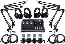 Tascam Mixcast 4 Podcast Interview Set für 4 Personen Mikrofon Kopfhörer Kabel