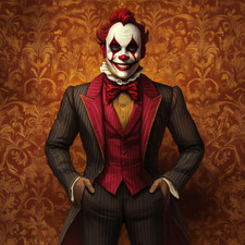 Transparent 18x18 clown in