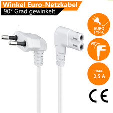 Euro Winkel Netzkabel Stecker