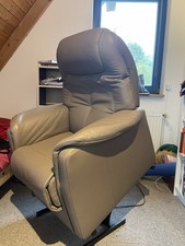 Hukla Relax Alpha Plus Relaxsessel 2-motorig Aufstehhilfe beige Leder