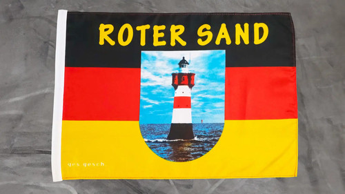 Fahne flagge roter - fahne, sand