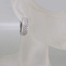 Pave Creolen in 585/14k Weissgold mit Brillanten ca. 0,58 ct W/si Ø ca. 18 mm