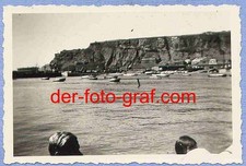 Foto, Helgoland, Felsen, Boote, Wasser, um 1936 !