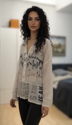 Bluse weiß transparent - weiß, 38