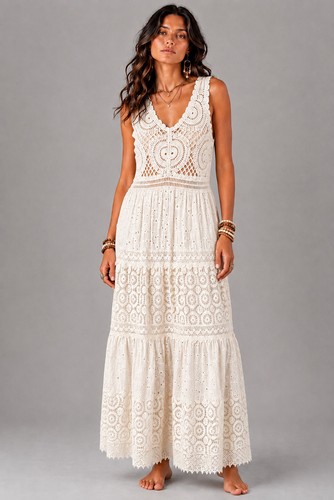 Langes kleid 40 beige - langes, 36