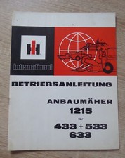 IHC Anbaumähwerk 1215 passend für 433 533 633 Betriebsanleitung