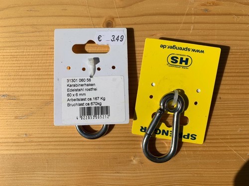 Karabinerhaken 6x60mm - 6x60mm, /