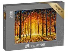PuzzleYOU 2000 Teile Ölgemälde Herbstwald Premium Puzzle für Erwachsene