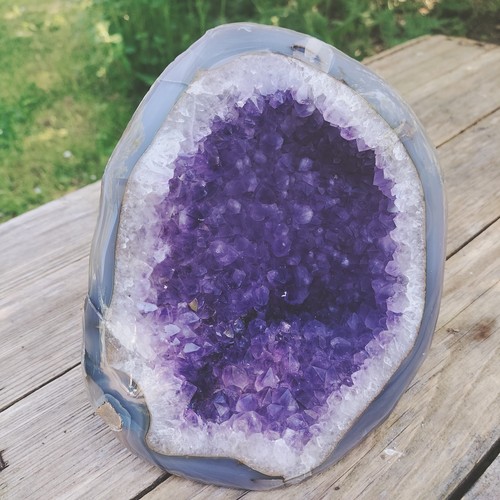 Amethystdruse mit achatrand - amethystdruse,