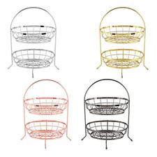 Echtwerk Obstkorb Eisen 2-Stöckig Aufbewahrung Obst und Gemüse Obstschale B-Ware