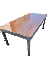 Bühnenpodest, Bütec, 2m x 1m, Buchholz Platte, mit ausziehbaren Beinen, Tisch