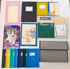 Vintage Schul- und Büroartikel Schulhefte Fächermappe Heftumschläge Malblock