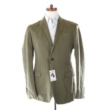 BURBERRY LONDON Sakko Jacket Gr 48 ca 51cm Baumwolle Leinen Mellor Khaki Militar
