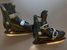Schlittschuhe High  Q Gr. 34 schwarz-grün - Gebraucht Mit Deutlichen Spuren.