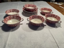 Suppentassen mit Teller Thames riverscenes by Palissy Pottery Stradfordshire 