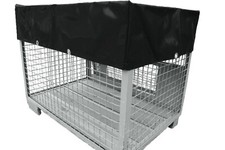 Gitterbox Haube LKW-Plane 1.25 x 0.85 x 0.27 Schwarz mit Ösen! FÜR KURZE ZEIT!