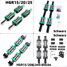 HGR15 HGR20 HGR25 Linearführung Führungsschiene Rail +4X HGH15/20CA Gleitblocks