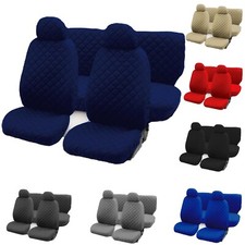 SET AUTOSITZBEZÜGE BAUMWOLLE GESTEPPT VERSCHIEDENE FARBEN 6-TEILIG KOMPLETTSET MIT REISSVERSCHLUSS