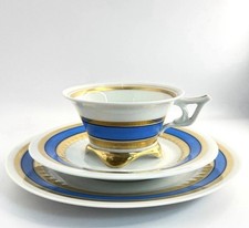 Art Deco Sammeltasse Handmalerei Kaffeeservice Kobaltblau Gold Vintage Porzellan