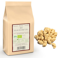 (13,50 EUR/kg) 1kg BIO Soja Schnetzel (1-3cm), Soja Granulat BIO, Fleischersatz