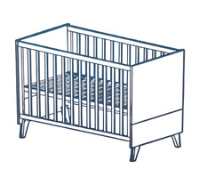 roba Multifunktionsbett mit Beistellfunktion 'Leon', 60 x 120 cm, weiß - B-Ware