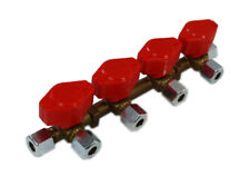 4er Verteilerblock mit Schnellverschlußventilen / Propan / Vierfach Gasverteiler